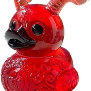 Goth Satanic Duck - Dark Resin Gothic Cyberpunk Duck, Novelty Rock & Maid Ducky Ornaments for Halloween Decor, Collectible Gothic Gifts