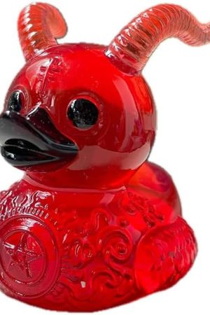 Goth Satanic Duck - Dark Resin Gothic Cyberpunk Duck, Novelty Rock & Maid Ducky Ornaments for Halloween Decor, Collectible Gothic Gifts