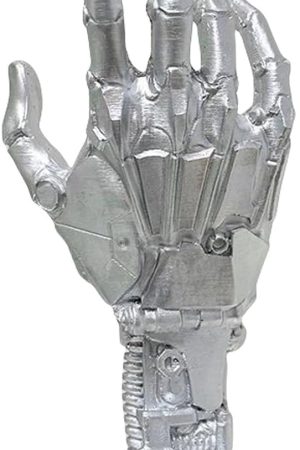 Creative Mechanical Hand Staue, Cyberpunk Mechanical Hand, Gaming Controller Holder Stand, Headphone Holder, Necklace Holder, Robot Hand Sculpture, Hand Crafts, Realistic Hand Figure Decor(Silver)