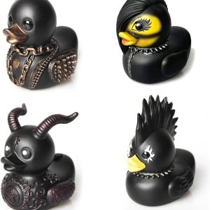 Goth Punk Duck Statue, Resin Halloween Ducks (4Pcs/Set) - Gothic Decor, Collectible Figurines