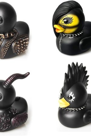 Goth Punk Duck Statue, Resin Halloween Ducks (4Pcs/Set) - Gothic Decor, Collectible Figurines