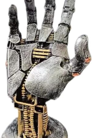 Cyberpunk Robot Hand Sculpture - Gaming Controller Stand & Headphone Holder, Creative Mechanical Hand Statue, Futuristic Tech Desktop Decor Gift for Gamers