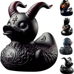 Halloween Resin Duck Decoration, Gothic Punk Rock Duck Statue, Collectible Gothic Gift Home Decor